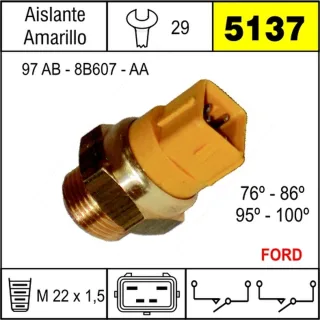 BULBO ELECTROV FORD FIESTA 4 PINES AISLANTE AMARILLO