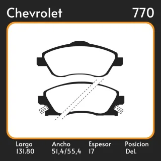 PASTILLAS DE FRENO  CHEVROLET CORSA C 09/ LAR. 131.8/131.8 ANC. 51.4/55.4 ESP. 17 POSC. DEL. GUARDADO (687) EQUIVALENCIAS LITTON 39920 FRAS LE PD/46 M