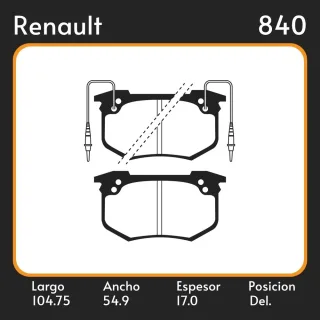 PASTILLAS DE FRENO  RENAULT R-18 BERLINA/VARIABLE (04/78-07/86) LAR. 104.75 ANC. 54.9 ESP. 17 POSC. DEL. GUARDADO (298) EQUIVALENCIAS LITTON 37451 FRA