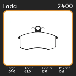 PASTILLAS DE FRENO  LADA SAMARA (2108) (01/86-12/00) LAR. 104 ANC. 62 ESP. 17 POSC. DEL. GUARDADO (107) EQUIVALENCIAS 3051 PD/107 5302 05P288 38180