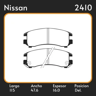 PASTILLAS DE FRENO NISSAN SENTRA   SUZUKI SWIFT II FASTBACK/SEDAN/CABRIOLET ((03/89-12/00) LAR. 115 ANC. 47.6 ESP. 16 POSC. DEL. GUARDADO (213) EQUIVA