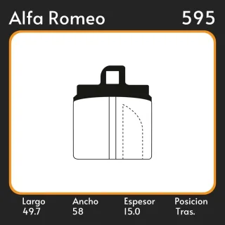 PASTILLAS DE FRENO  ALFA ROMEO ALFASUD     LAR. 49.7 ANC. 58 ESP. 15 POSC. TRAS. GUARDADO (13) EQUIVALENCIAS FIMPEX 1445